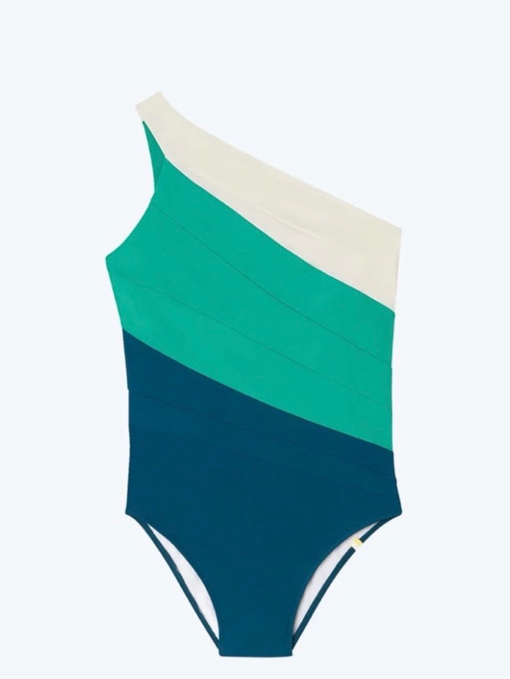 Summer Salt Side Stroke One Piece Swimsuit Asymmetrical Seafoam Women’s  12